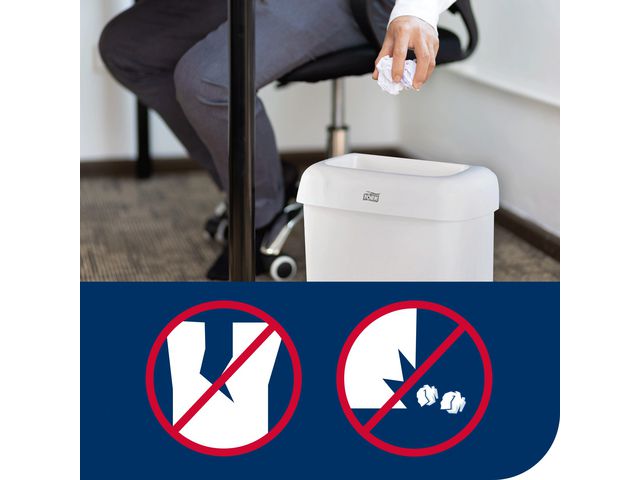 Papperskorgspåse TORK B2 20L vit 100/rl