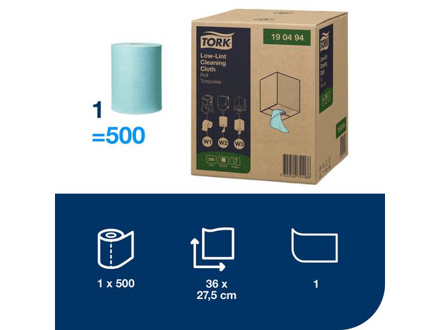 Rengöringsduk TORK Pre W1/2/3 turkos
