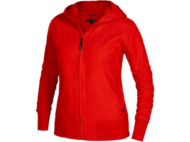 Hoodie zip TEXSTAR WC03 dam röd L