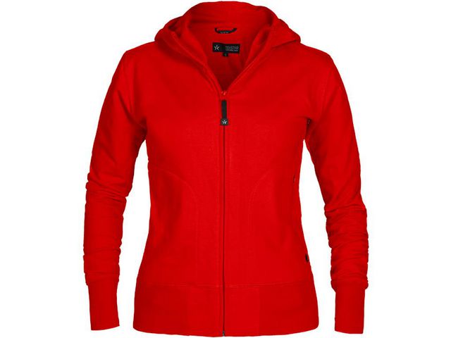 Hoodie zip TEXSTAR WC03 dam röd L