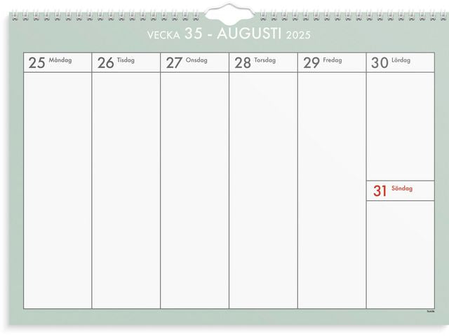 Väggkalender Veckoplan 25/26