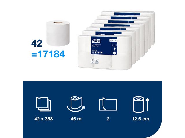 Toalettpapper TORK Uni T4 2-lag 6/fp