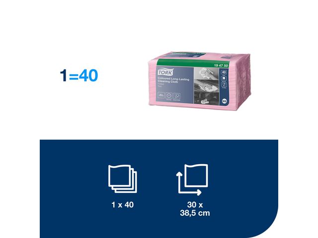 Rengöringsduk TORK Pre W8 röd 40/fp