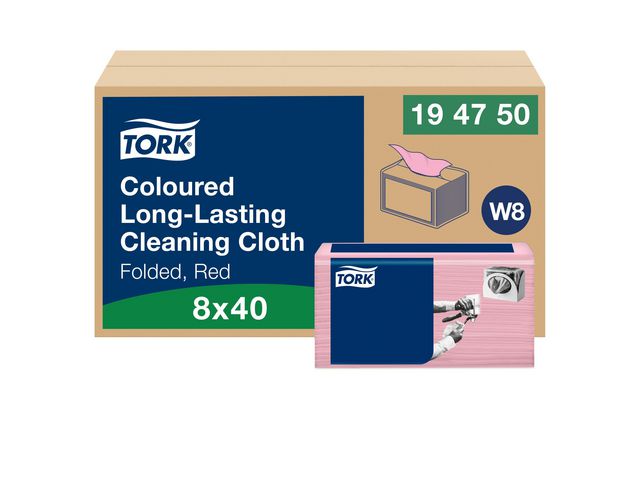 Rengöringsduk TORK Pre W8 röd 40/fp