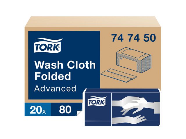 Tvättlapp TORK Adv 6-lag vit 1600/fp