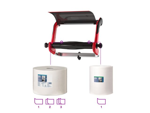 Dispenser TORK W1 Väggställ röd