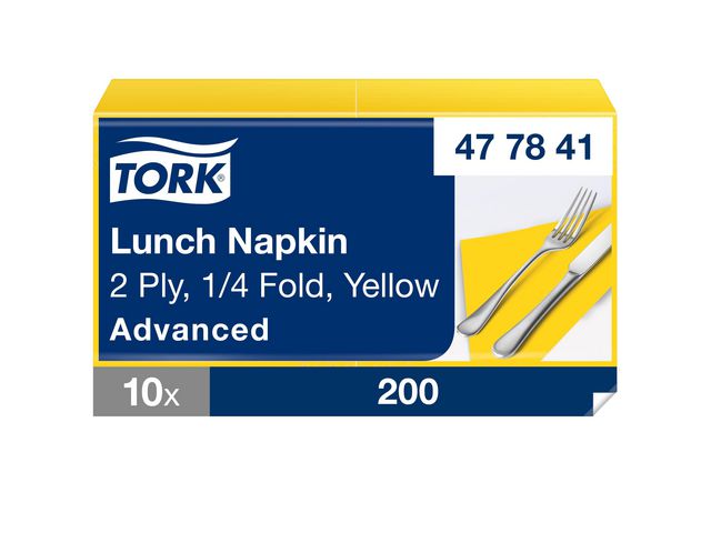 Servett TORK Lunch 2-lags gul 200/fp