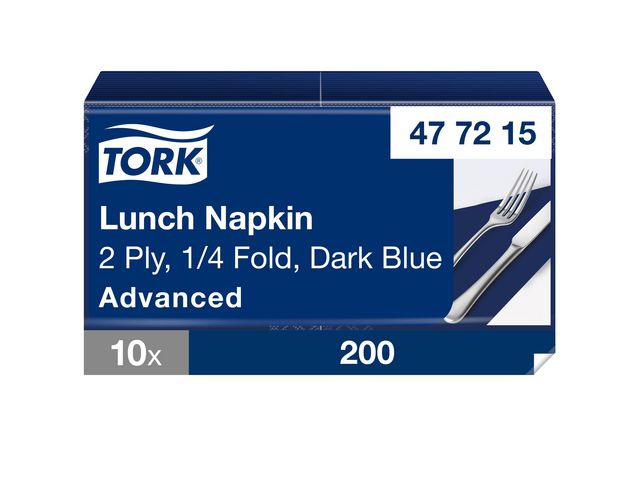Servett TORK Lunch 2-lags mörkblå 200/fp