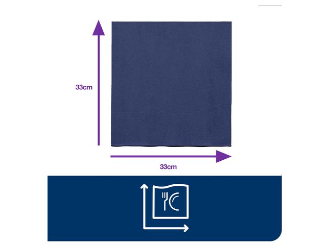 Servett TORK Lunch 2-lags mörkblå 200/fp