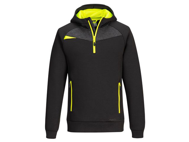 Hoodie halfzip PW DX467 svart 3XL