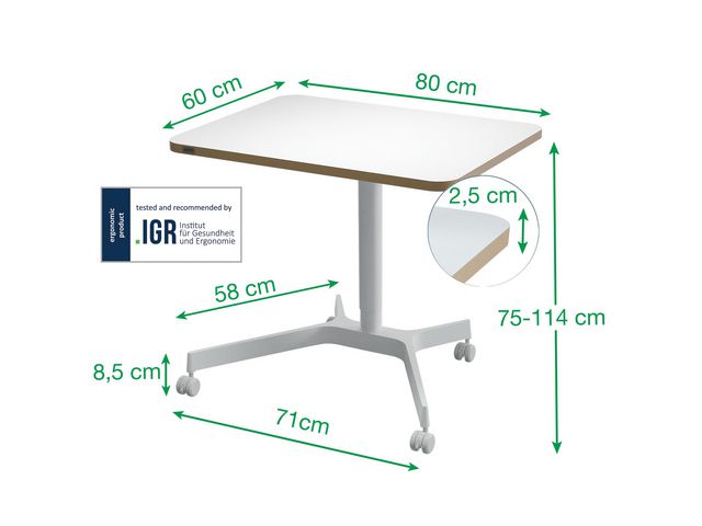Bord LEITZ Ergo höj och sänkbart vit