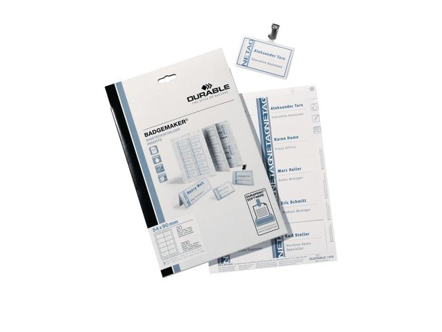 Etiketter DURABLE namnskylt 60x90 20/fp
