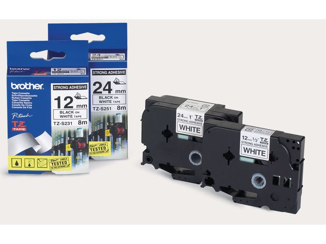 Tape BROTHER TZE131 12mm svart på klar