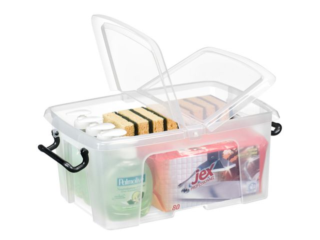 Plastlåda STRATA 12L klar med lock PP