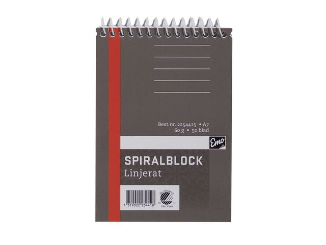 Spiralblock A7 60g 50 blad linjerat