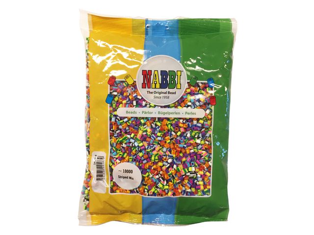Nabbipärlor mix randiga 10000/fp