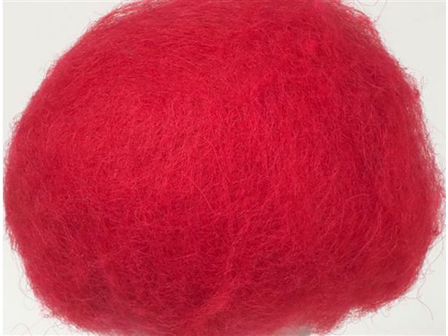 Kardad ull 250g röd
