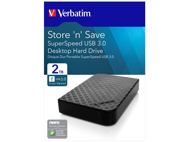 HDD Ext. VERBATIM 3,5' 3.0 2TB svart