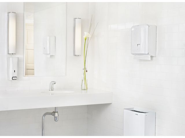 Papperskorg KATRIN vit metall 25L