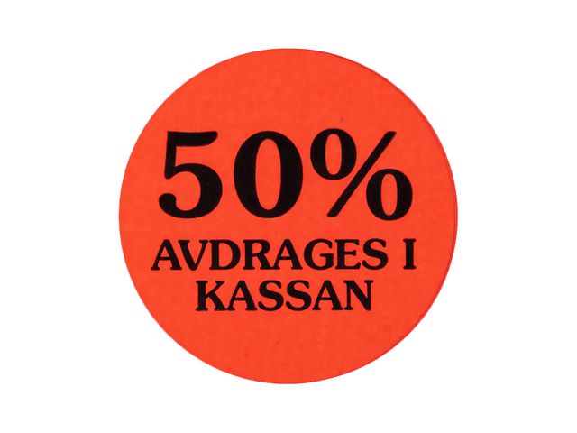 Etikett 50% avdrages i kassan 2000/RL