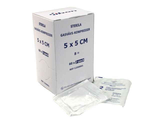 Kompress GV steril 2-p 5x5cm 120/fp