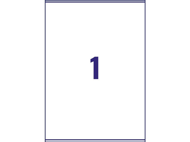 Etikett AVERY transp 210x297mm 25/fp