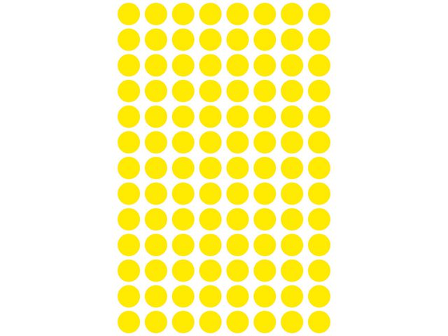 Färgkodningsprick AVERY Ø8mm gul 416/fp