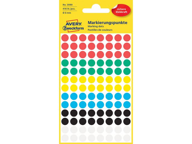 Färgkodningsprick AVERY Ø8mm färg 416/fp