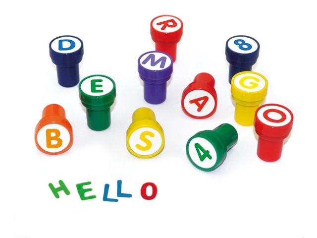 Stämplar bokstäver och siffror