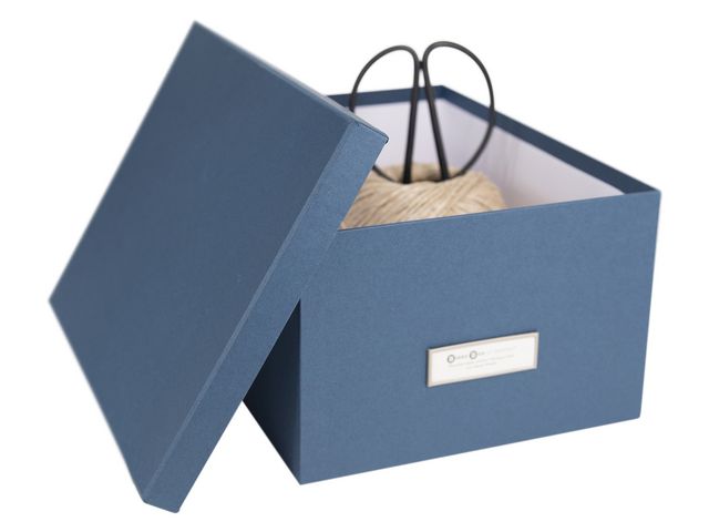 Förvaringsbox m.lock kartong blå