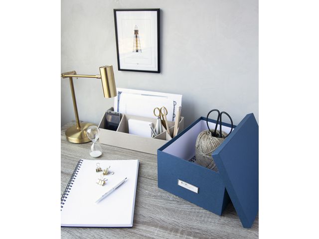 Förvaringsbox m.lock kartong blå