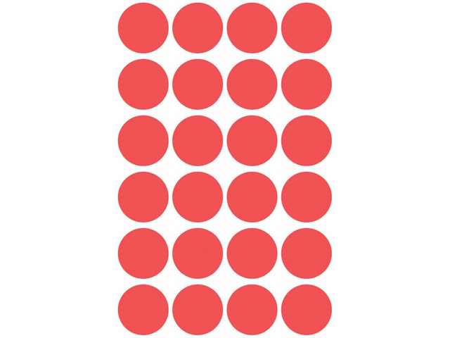 Färgkodningsprick AVERY Ø18mm röd 96/fp