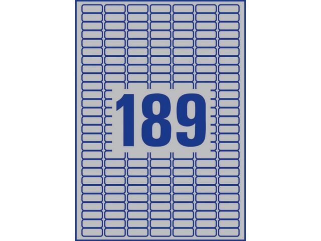 Etikett AVERY 25,4x10mm silver 3780/fp