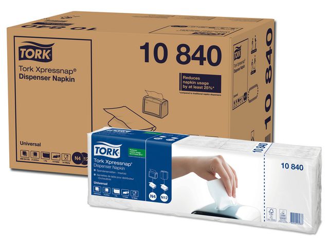 Servett TORK Uni N4 1-lag vit 1125/fp