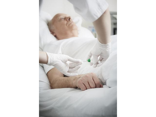 Nitrilhandske acc./pfri vit M 100/fp