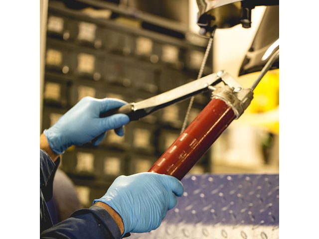 Livsmedelshandske nitril blå M 200/fp