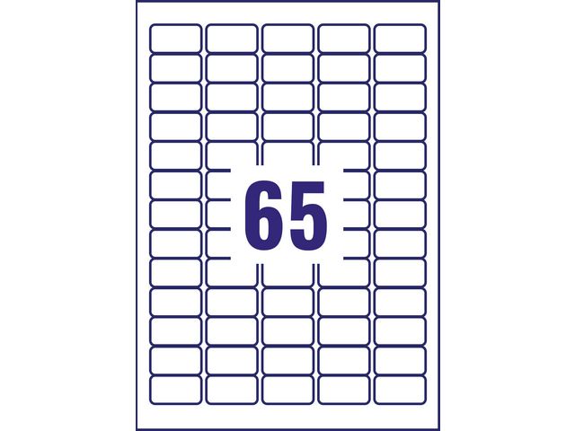 Etikett AVERY transp 38,1x21,2mm 1625/fp