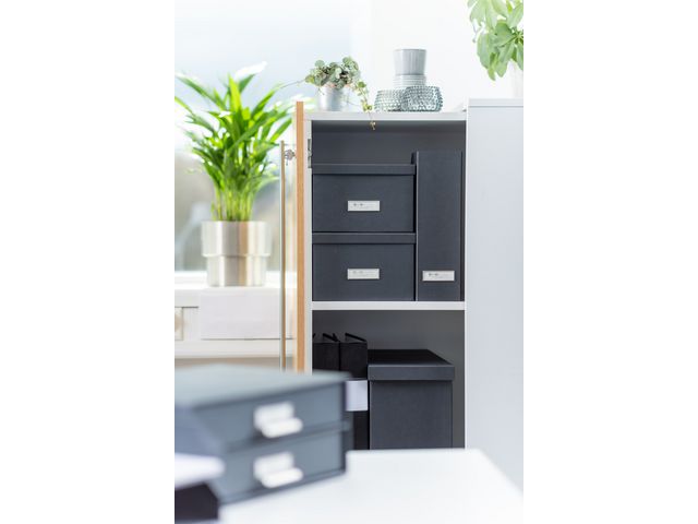 Förvaringsbox m.lock kartong grå