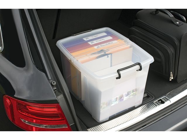 Plastlåda STRATA 40L klar med lock PP