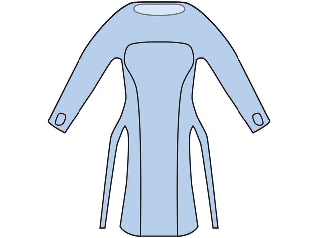 Förkläde 980x1250mm lång ärm blå 20/fp