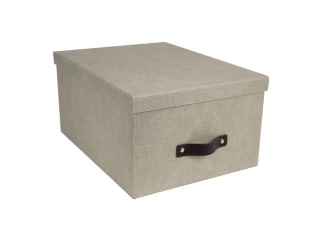 Förvaringsbox m.lock kartong linne