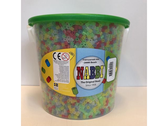 Nabbipärlor transp mix färg 20000/fp