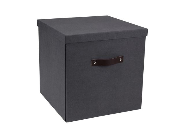 Förvaringsbox m.lock kartong stor svart