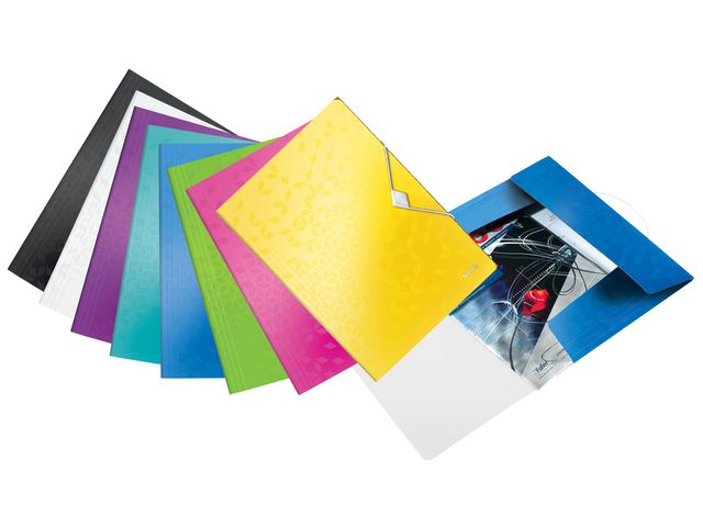 Gummibandsmapp LEITZ WOW 3-kl A4 PP ceri