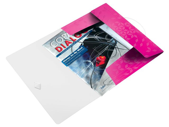 Gummibandsmapp LEITZ WOW 3-kl A4 PP ceri