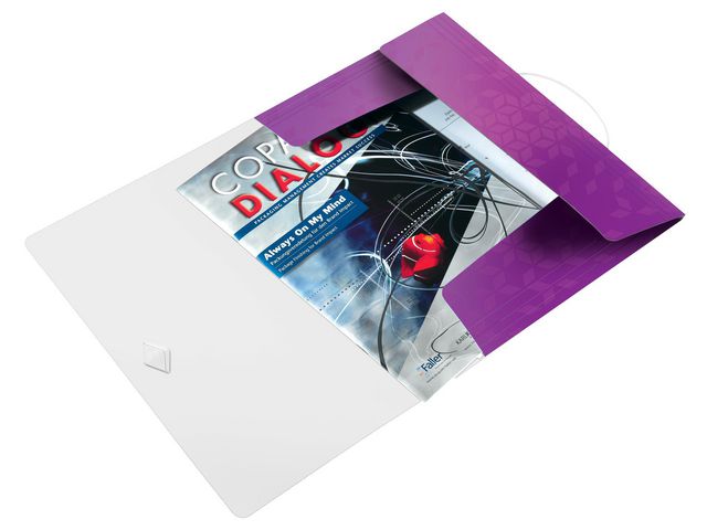 Gummibandsmapp LEITZ WOW 3-kl A4 PP lila