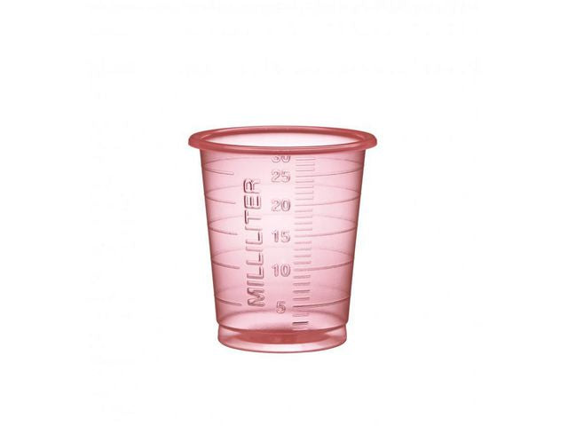 Medicinbägare Eco 30ml smal röd 90/fp