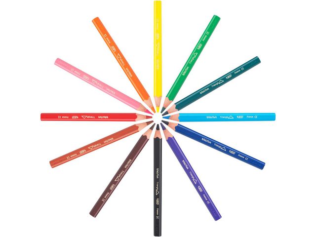 Färgpennna BIC Kids triangel 12 färger