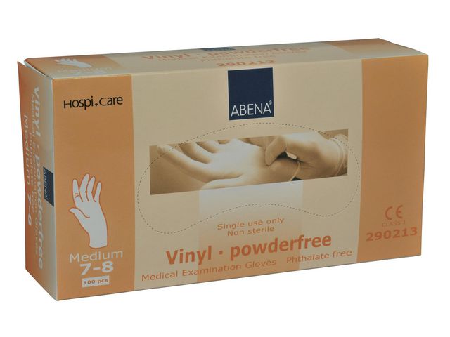 Vinylhandske puder & ftalatfri M 100/fp