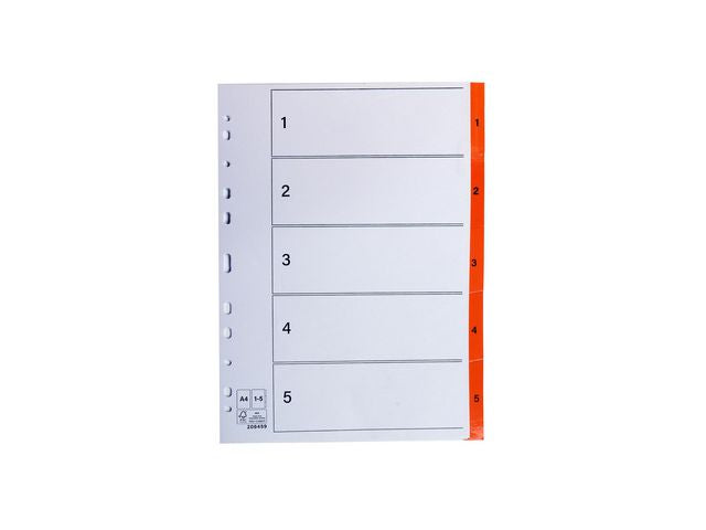 Register plastflik 1-5 orange 20/fp